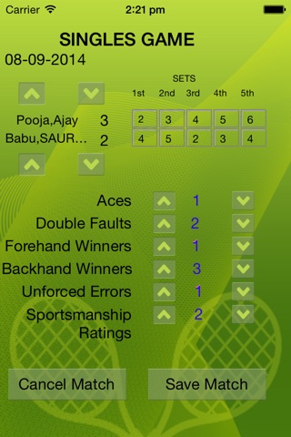 LawnTennisScoreBoard screenshot 2