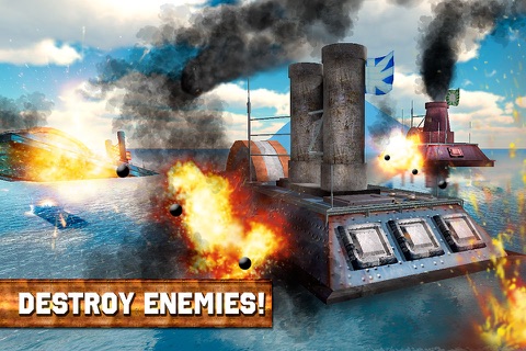Warship Battle: Steam Vessel Free screenshot 3