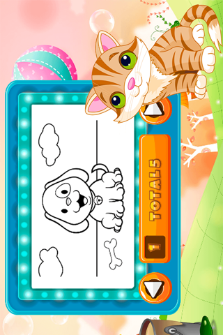 Cute Cat & Dog Coloring Book - All In 1 Animals Draw, Paint And Color Games HD For Good Kid screenshot 2