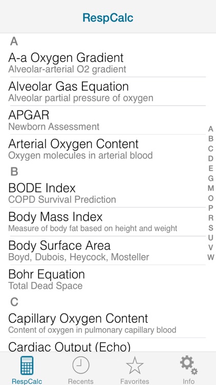 RespCalc Medical Calculator