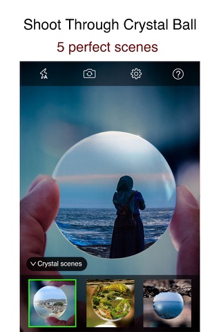 Скриншот из CrystalCam - Retro Style Camera with Crystal ball Len, Fisheye, Crystal Scenes and Color Flashlight