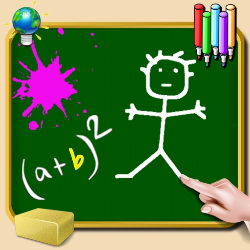 Blackboard for iPhone and iPod - write, draw and take notes - colored chalk - wallpaper green, white, black or photo Icon