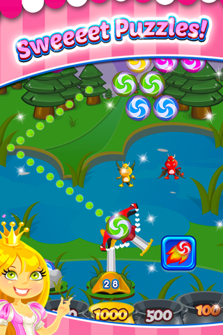 Little Pink Princess Candy Quest - Bubble Shooter Game screenshot 4