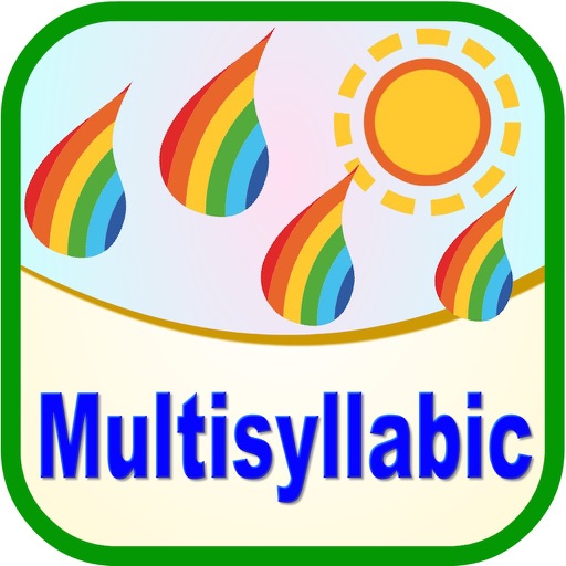 Multisyllabic with words, phrases and sentences for speech therapy and special need education Icon