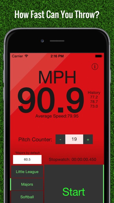 Baseball Pitch Speed - Radar Gun Screenshot 1
