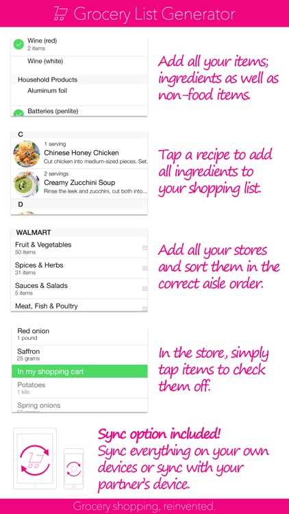 Grocery List Generator - Create shopping lists and store all your recipes. screenshot-0