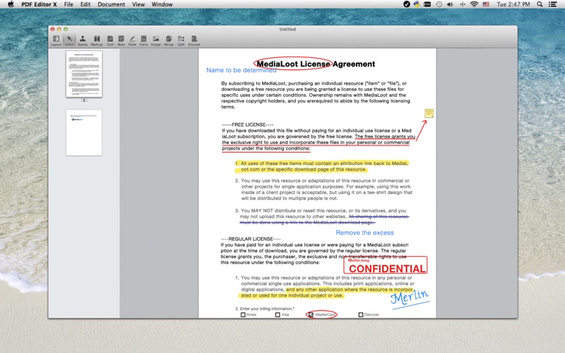PDF Editor X Screenshot