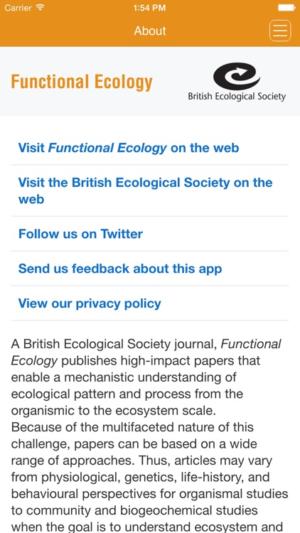 Functional Ecology screenshot-4