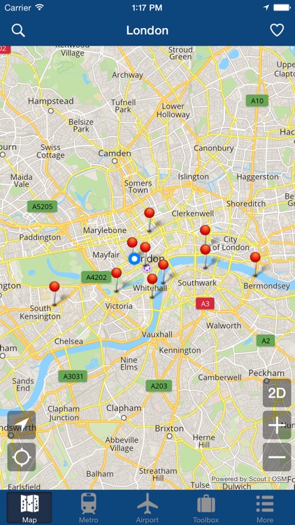 London Offline Map - City Metro Airport & Travel Route Planner