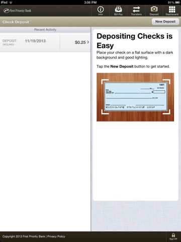 First Priority Mobile Cash Mgt for iPad screenshot 3