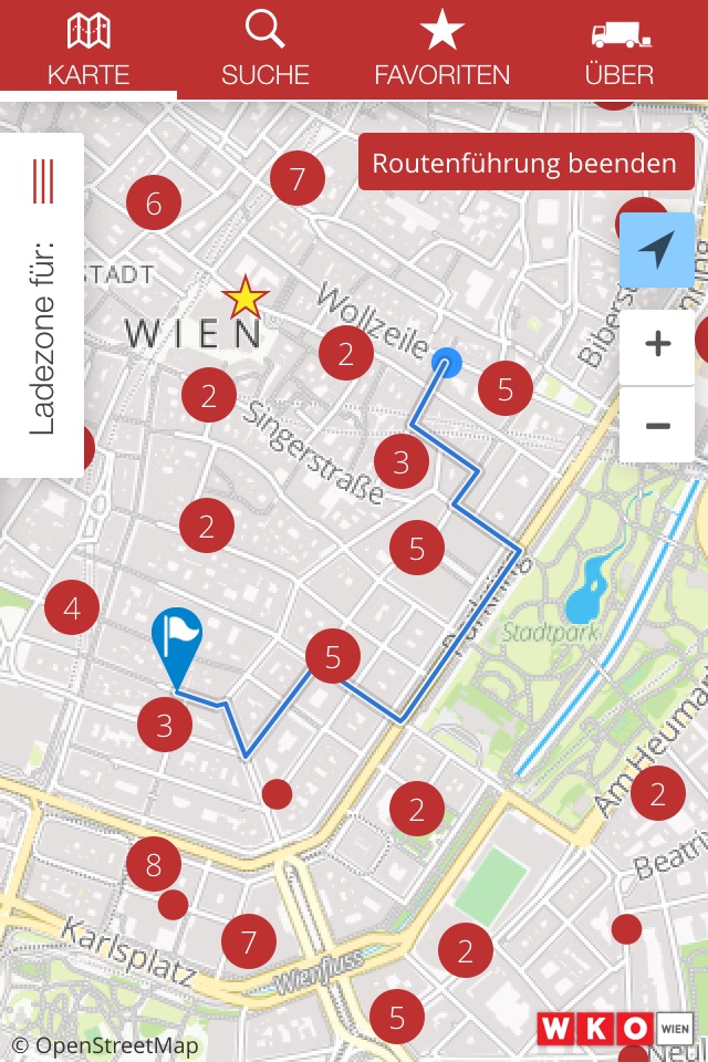 Wiener Ladezonenapp. Eine Anwendung der Wirtschaftskammer Wien screenshot 3