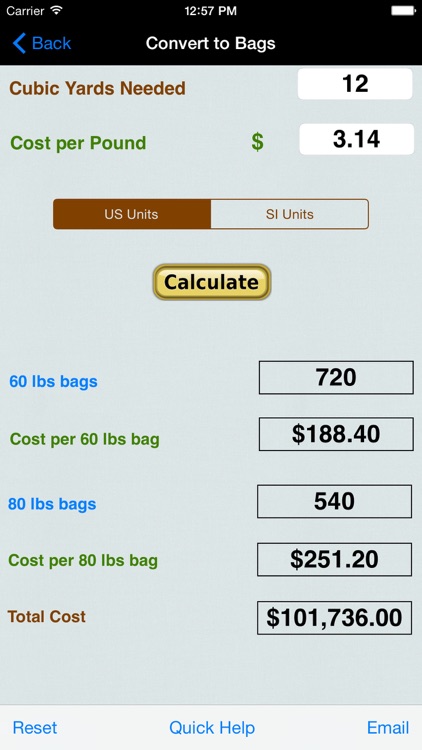 Construction Calcs: Asphalt & Concrete & Drywall & Roofing