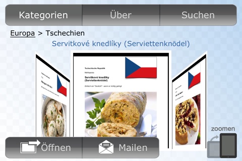 Traditional and popular dishes from around the world in German language screenshot 2