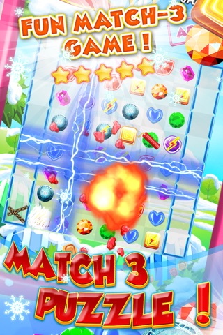 Freezin Ice Match-3 - fun candy puzzle game for jewel mania'cs free screenshot 2