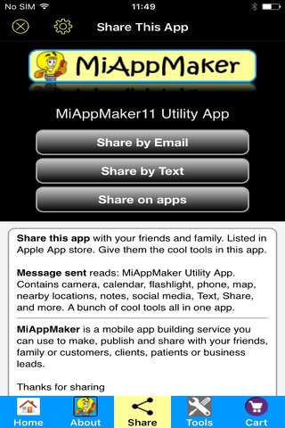 MiAppMaker11 Utility App screenshot 3