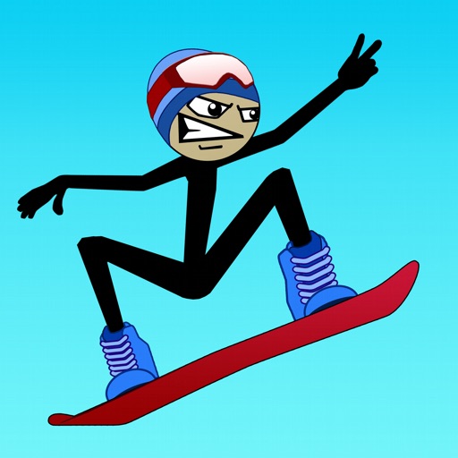 Stickman Snowboarder HD Free iOS App