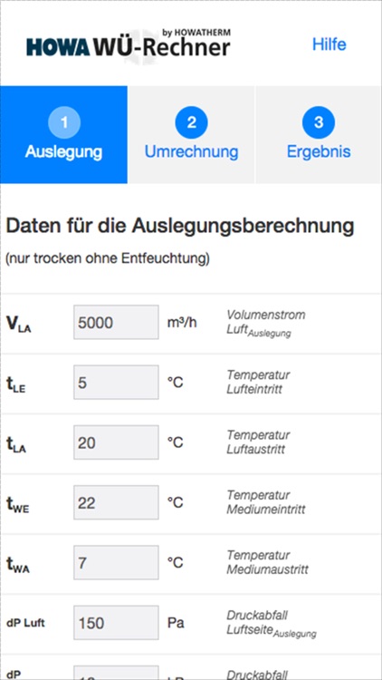 HOWATHERM Wärmeübertrager-Rechner