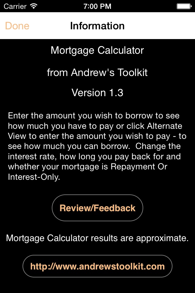 Mortgage Calculator from Andrew's Toolkit screenshot 3