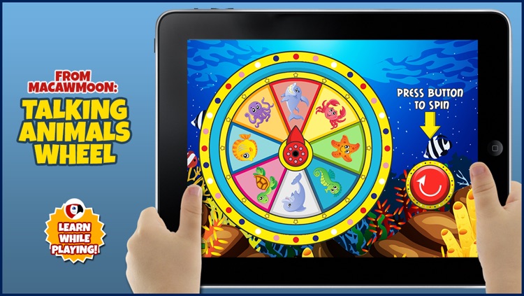 Talking Animals Wheel: Listen and Learn Words for Kids - Alphabet for Preschool - Macaw Moon