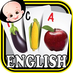 Kids Fruits & Vegetables ABC Alphabets flash cards for preschool kindergarten Boys & girls