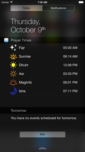 Prayer Times Widget