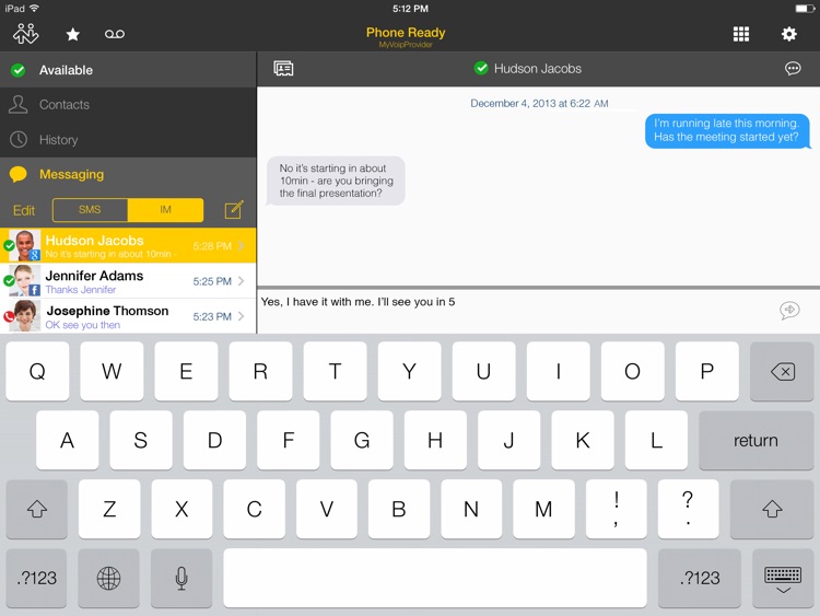 Bria Stretto™ for BlackBerry iPad Edition screenshot-4