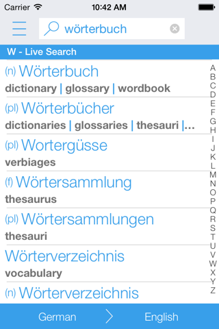 Free German English Dictionary and Translator (Das Deutsch-Englische Wörterbuch) screenshot 2