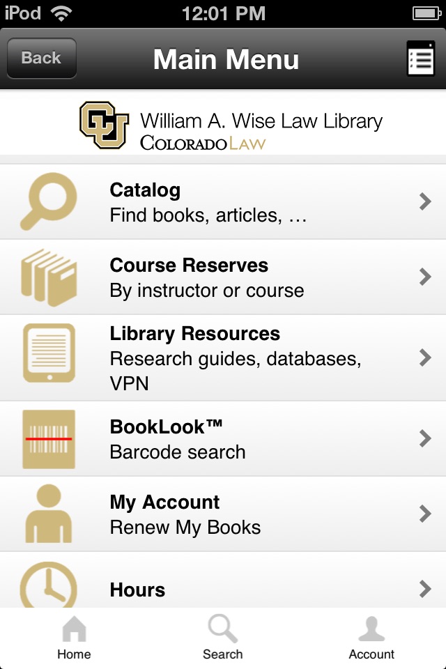 CU Boulder Wise Law Library screenshot 2