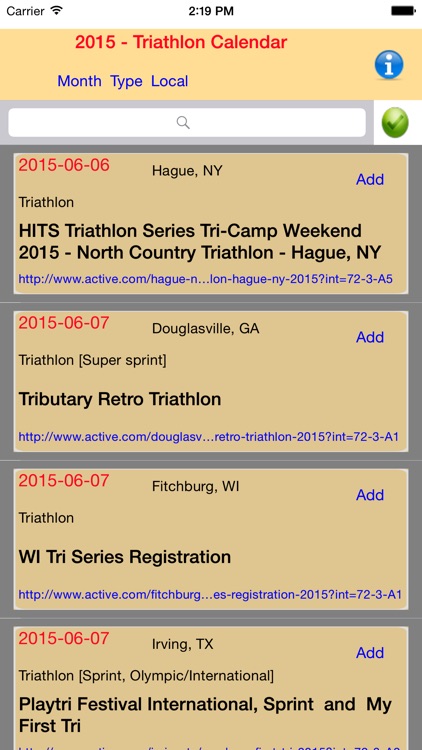 Triathlon Calendar