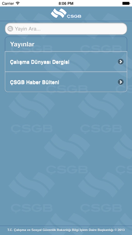 ÇSGB Süreli Yayınlar