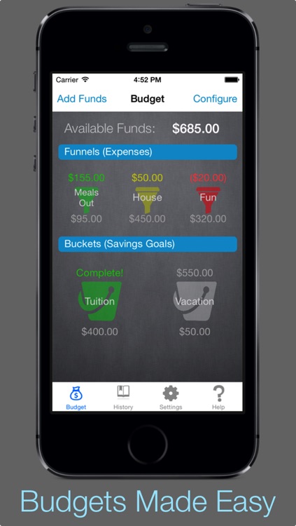 Buckets and Funnels PRO - Savings and Expense Budgeting