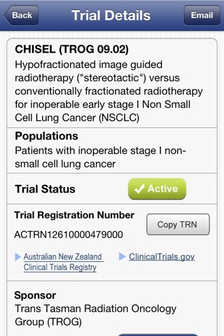 ClinTrial Refer TROG screenshot 2