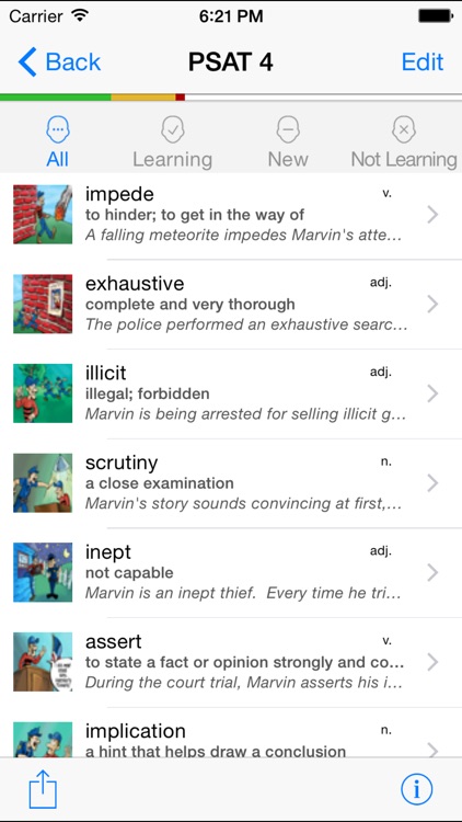 Knowji PSAT Audio Visual Vocabulary Flashcards with Spaced Repetition screenshot-2