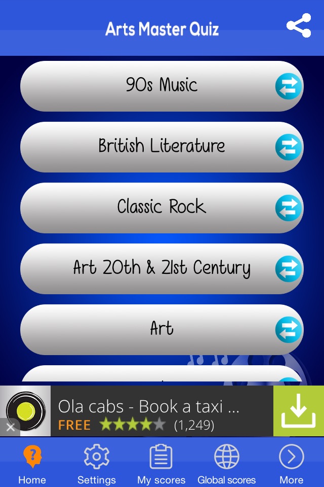 Arts Master Quiz - Movies, Music, Arts and Literature Trivia screenshot 2