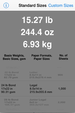 Paper Weight Calculator - náhled