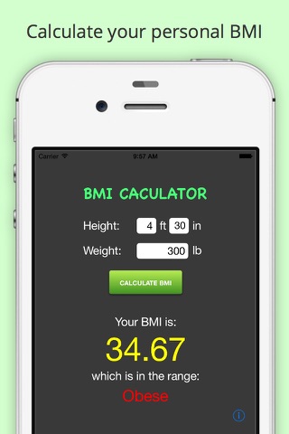 BMI Calculator - Body Mass Index Calculation screenshot 2