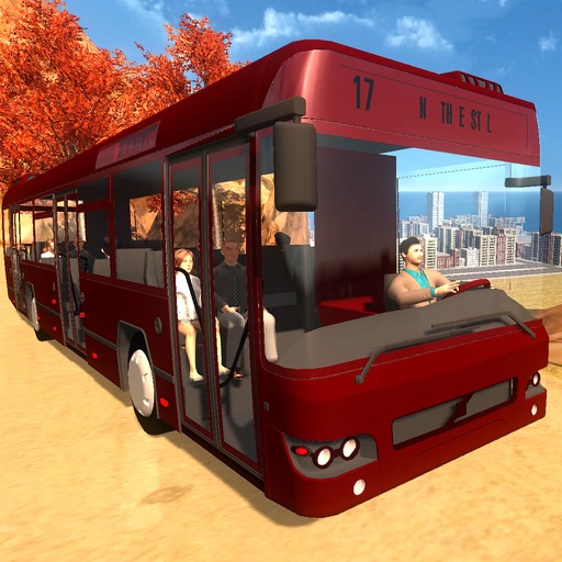 Tourist Bus Hill Climbing Driver Icon