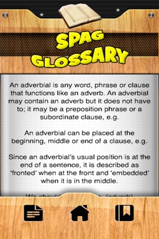 SPAG Glossary screenshot 2