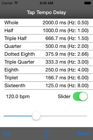 Tap Delay & Tempo Calculator screenshot 4