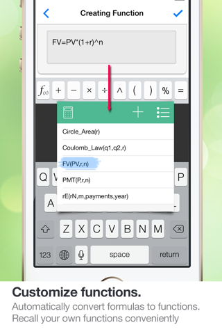 iFxCalc: A most human nature function calculator. Support customization of functions. screenshot 2