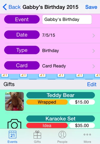 Gift List - Present and Card Planner for every Occasion (with Reminders) screenshot 4