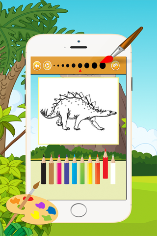 Dinosaur Coloring Book 2 - Drawing and Painting Colorful for kids games free screenshot 3
