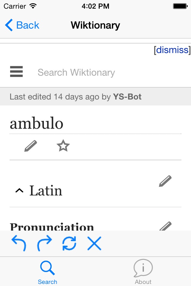 Whitaker's Latin Dictionary screenshot 3