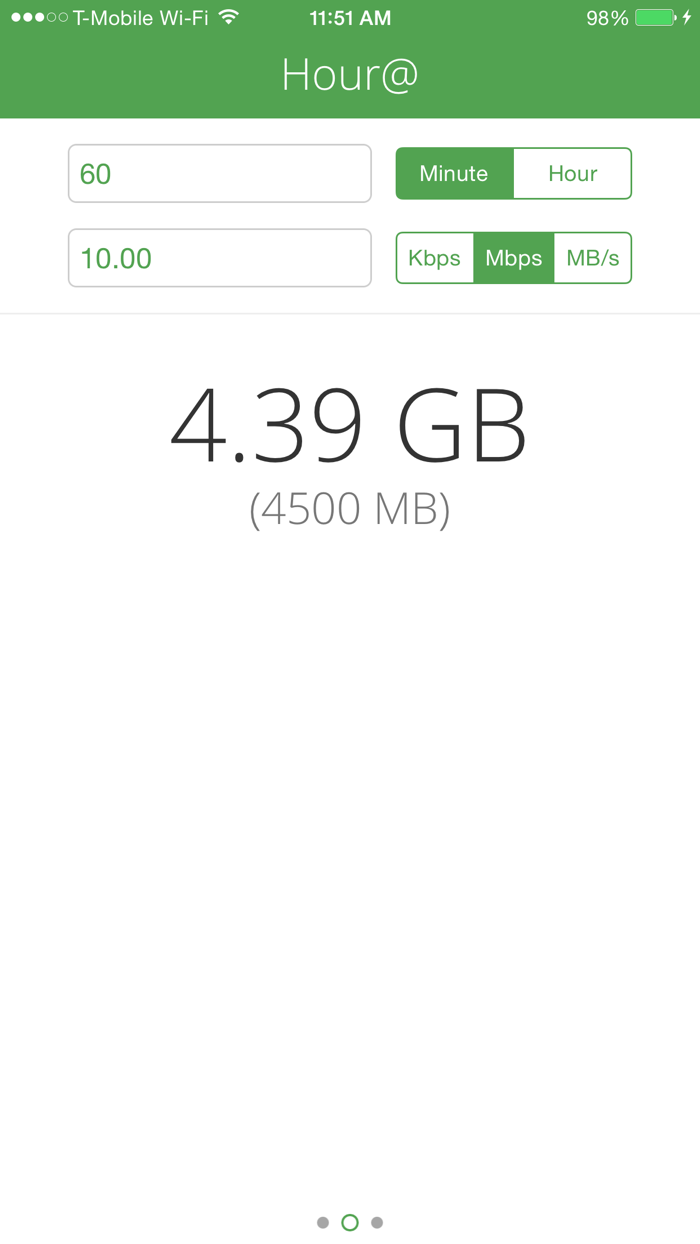 Mbps  Bandwidth Calculator