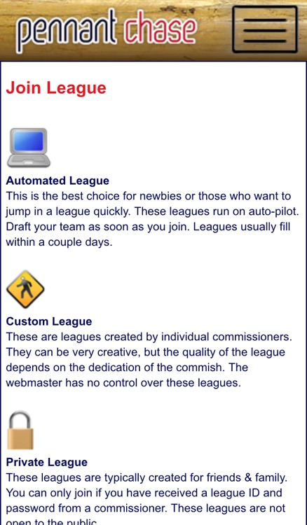Fantasy Baseball Sim Leagues at PennantChase