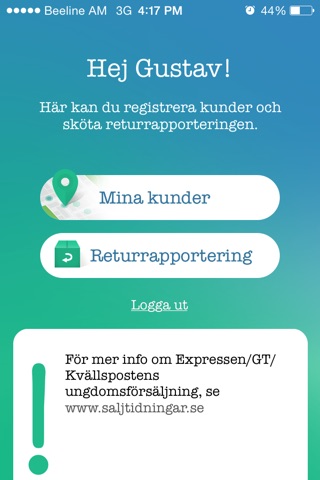 Expressen säljapp screenshot 2