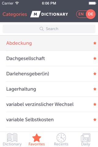MDictionary – English-German Dictionary of business and finance terms, with categories screenshot 4