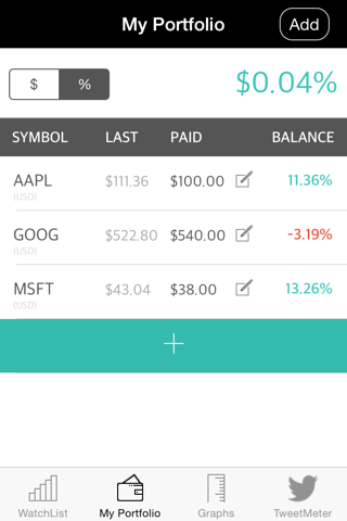 Stocks:Real time data,Tweets,Portfolio,Charts and Finance News for FREE! screenshot 3