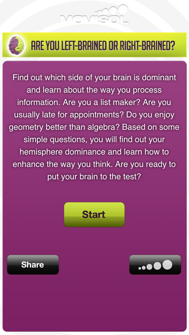 Are you left-brained or right-brained? Screenshot 2
