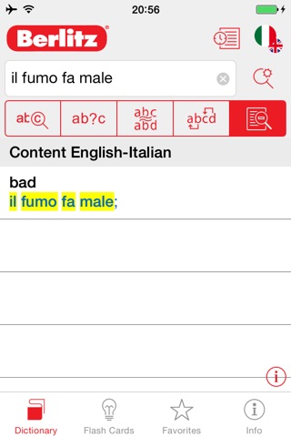 Italian - English Berlitz Standard Talking Dictionary screenshot 2